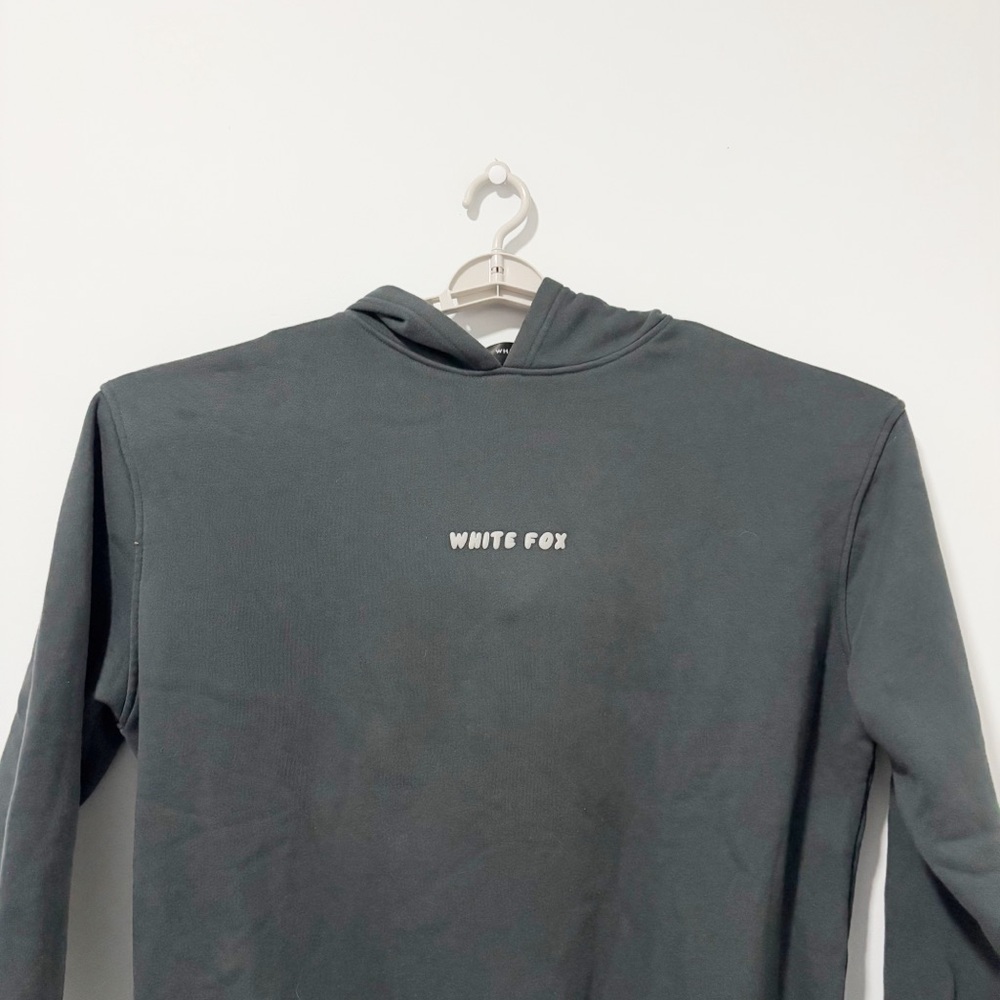 White Fox Boutique Leisure Hoodie Womens Sz L/XL Dark Gray Oversized Sweatshirt - Picture 2 of 8